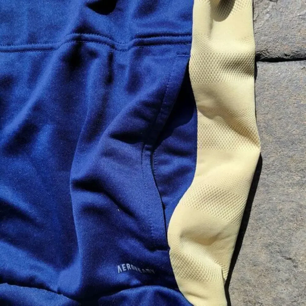 Adidas NCU Hoodie Sweatshirt Men L Blue Kangaroo Pocket Logo Pullover Athleisure